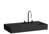 Laufen Laufen Kartell Waschtisch, unterbaufähig, Ablage links, 3 Hahnlöcher, ohne Überlauf, 900x460mm, H810339, Farbe: Schwarz Matt - H8103397161581