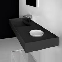 Laufen Laufen Kartell Waschtisch, unterbaufähig, Ablage rechts, 1 Hahnloch , ohne Überlauf, 1200x460mm, H813332, Farbe: Schwarz Matt - H8133327161111