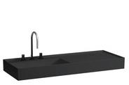 Laufen Laufen Kartell Waschtisch, unterbaufähig, Ablage rechts, 3 Hahnlöcher , ohne Überlauf, 1200x460mm, H813332, Farbe: Schwarz Matt - H8133327161581