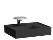 Laufen Laufen Kartell Waschtisch, 1 Hahnloch, ohne Überlauf, Ablage rechts, 600x460mm, H810334, Farbe: Schwarz Matt - H8103347161111