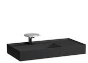 Laufen Laufen Kartell Waschtisch, Ablage rechts, 1 Hahnloch, ohne Überlauf, 900x460mm, H810338, Farbe: Schwarz Matt - H8103387161111