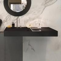 Laufen Laufen Kartell Waschtisch, unterbaufähig, Ablage rechts, 2 Hahnlöcher , ohne Überlauf, 1200x460mm, H813332, Farbe: Schwarz Matt - H8133327168151