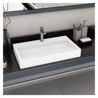 vidaXL Waschbecken Mineralguss/Marmorguss Weiß 80 x 46 x 11 cm (144065)
