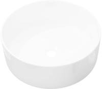 vidaXL Waschbecken Rund Keramik Wei&szlig; 40 x 15 cm