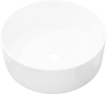 vidaXL Waschbecken rund Keramik 40 x 15 cm weiß (142342)