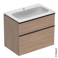 Geberit iCon M&ouml;bel-Waschtischset 502332JH1 75x63x48cm, wei&szlig;/KeraTect, Eiche, Griff lava matt