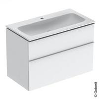 Geberit iCon Möbel-Waschtischset 502337011 90x63x48cm, weiß, weiß hochglänzend, Griff weiß matt