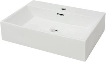 vidaXL Waschbecken mit Hahnloch Keramik wei&szlig; 60,5 x 42,5 x 14,5 cm (142347)