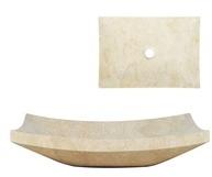 vidaXL Waschbecken 50x35x12cm Marmor, cremefarben (50x35x12)