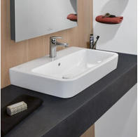 Villeroy & Boch O.novo Aufsatz-Waschtisch 65 x 46 cm mit &Uuml;berlauf, 1 Hahnloch,