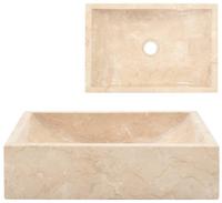 vidaXL Waschbecken 45x30x12 cm Marmor Hochglanz-Creme