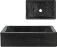 vidaXL Waschbecken 45x30x12 cm Marmor Hochglanz-Schwarz