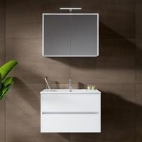 Riho Porto Slim Waschtisch mit Waschtischunterschrank und LED-Spiegelschrank, FPO080DP0DP0S79