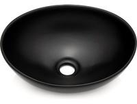 Stilform Park Waschbecken in Schwarz Matt aus feinster Keramik als Aufsatzwaschbecken ohne Hahnloch 400 x 340 x 145 mm