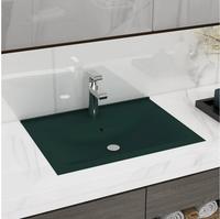 Vidaxl - Luxus-waschbecken Mit Hahnloch Matt-dunkelgr&uuml;n 60x46 Cm Keramik
