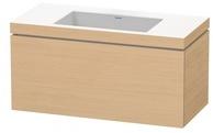 Duravit L-Cube Waschtisch-Unterschrank LC6918N3030 100 x 48 cm, ohne Hahnloch, Eiche natur, 1 Auszug