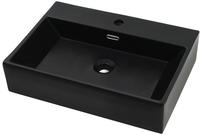 Waschbecken Mit Hahnloch Keramik Schwarz 60,5 X 42,5 X 14,5 Cm Vidaxl