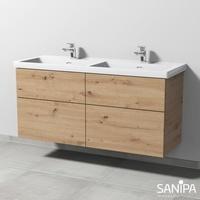 Sanipa 3way Waschtischunterrschrank für Subway 3.0 Doppelwaschtisch mit 4 Auszügen, SM85185