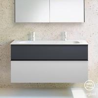 Burgbad Fiumo Doppelwaschtisch mit Waschtischunterschrank mit 2 Auszügen, SFXM122F3956FOT56C0001G0200