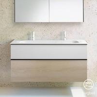Burgbad Fiumo Doppelwaschtisch mit Waschtischunterschrank mit 2 Auszügen, SFXO122F3959FOT2C0001G0200