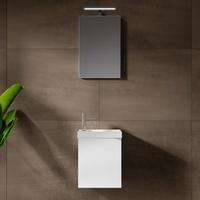 Riho Porto Fountain Handwaschbecken mit Waschtischunterschrank und LED-Spiegel, FPO040DP0DP0S02