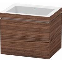 Duravit L-Cube Waschtisch-Unterschrank LC6916N2121 60 x 48 cm, ohne Hahnloch, nussbaum dunkel, 1 Auszug