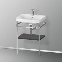 Duravit Happy D.2 Plus Waschtisch mit Metallkonsole und 1 Ablage, HP4835E8080