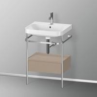 Duravit Happy D.2 Plus Waschtisch mit Metallkonsole und Unterschrank mit 1 Auszug, HP4840O7575