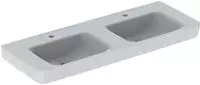Keramag - Geberit Renova Plan, Doppelwaschtisch, 130x48 Cm, 1 Hahnloch,