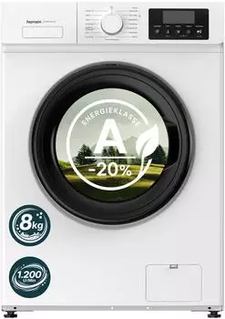 Homex WF812W1A-W Waschmaschine 8kg, 1200U/Min, Frontlader, weiß (WF812W1A-W)
