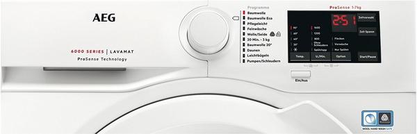 Standwaschmaschine (unterbaufähig) Ausstattung & Technische Daten AEG L6FB50470