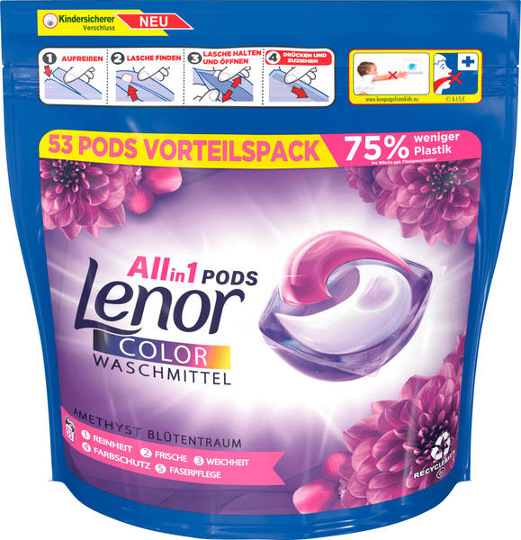 Lenor All-in-1 Pods Color Waschmittel Amethyst Blütentraum (53 WL)