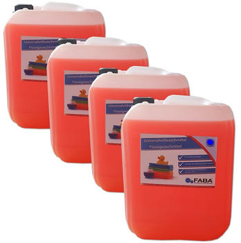Faba Chemie 20 L Flüssigwaschmittel Konzentrat rot frisch GRATIS Ausgießer 4 x 5 L