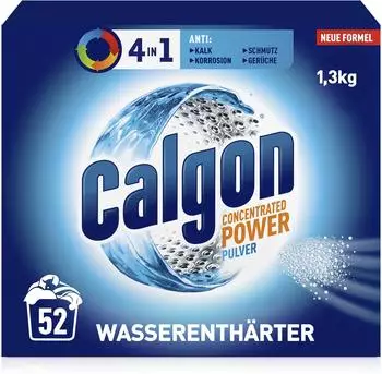 Calgon Wasserenthärter Power Pulver 4in1, gegen Kalk, Schmutz und Gerüche, 1,3 kg