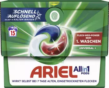 Ariel All-in-1 Pods Universal+ Vollwaschmittel Flüssig 15WL