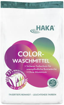 Haka Waschmittel Konzentrat, ohne Aluminium, Colorwaschmittel, Pulver, nachhaltig, 3kg, 77WL
