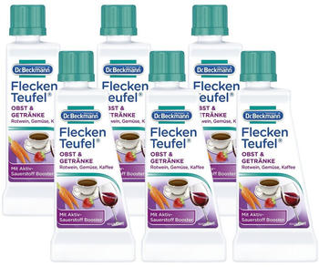 Dr.Beckmann Fleckenteufel Obst & Getränke - Fleckentferner gegen Rotwein, Kaffee uvm. 6x 50 ml