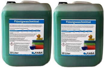 Faba Chemie Fl&uuml;ssigwaschmittel Konzentrat gr&uuml;n 2 x 10 L Kanister inkl. Auslaufhilfe.