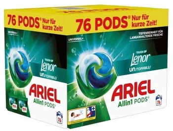 Ariel Waschmittel Pods &raquo;All-in-1 Universal+ Touch of Lenor Unstoppables&laquo; 76 WL (2x 38)