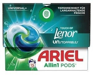 Ariel Vollwaschmittel Flüssig All-in-1 Pods Touch of Unstoppables 15WL