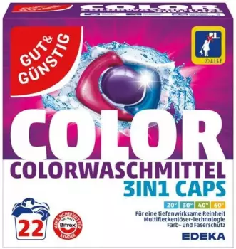 Gut & Günstig Colorwaschmittel Color »3in1 Caps« 22 WL