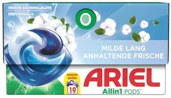 Ariel All-in-1 Pods Frische Baumwollblüte Waschmittelpods 19 WL