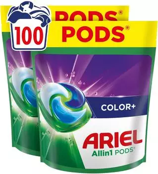Ariel Colorwaschmittel Flüssig All-in-1 Pods Großpackung 100 WL