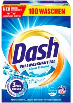 Dash Vollwaschmittel Pulver Gro&szlig;packung 100 WL