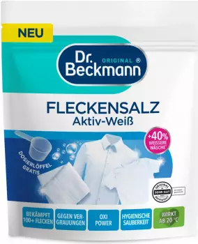 Dr.Beckmann Fleckenentferner Aktiv-Weiss, Fleckensalz, gegen Vergrauung und Schwei&szlig;, Oxi-Power, 400g