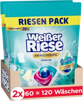 Weißer Riese Weißer-Riese Universal Trio-Caps, Aromatherapie Lotus, 1,44kg, Waschladungen 120