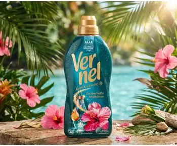 Vernel Weichspüler Aromatherapie, Zauberhafte Malediven, langanhaltender Duft, 1,012 Liter, 46 Waschladungen
