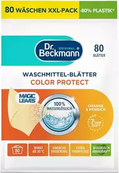 Dr.Beckmann Magic Leaves Waschmittel-Bl&auml;tter Color Protect Orange & Pfirsich 80 WL