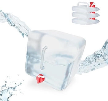 Relaxdays Faltkanister 4er Set 5/10/15/20L transparent/rot