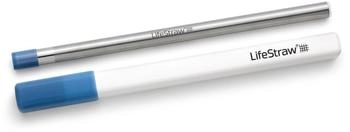 LifeStraw Sip Wiederverwendbarer Wasserfilter-Strohhalm aus Edelstahl mit Etui Stormy Blue (LSSIP1SBWW)